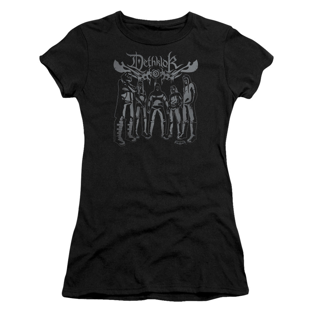 Metalocalypse Dethklok Band Junior Sheer Cap Sleeve Womens T Shirt Black