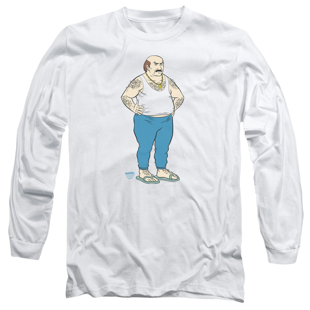 Aqua Teen Hunger Force Carl Mens Long Sleeve Shirt White