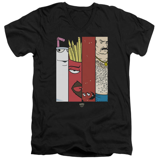 Aqua Teen Hunger Force Group 2 Tiles Mens Slim Fit V Neck T Shirt Black