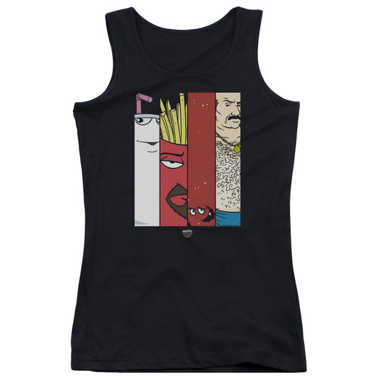 Aqua Teen Hunger Force Group 2 Tiles Womens Tank Top Shirt Black