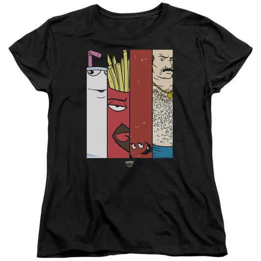 Aqua Teen Hunger Force Group 2 Tiles Womens T Shirt Black