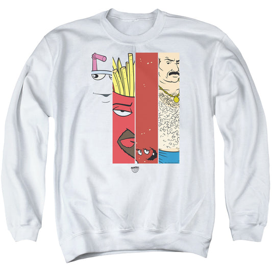Aqua Teen Hunger Force Group Tiles Mens Crewneck Sweatshirt White
