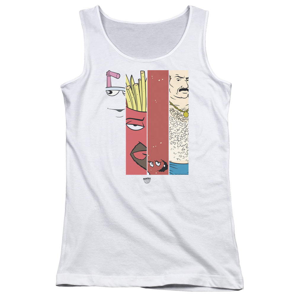 Aqua Teen Hunger Force Group Tiles Womens Tank Top Shirt White