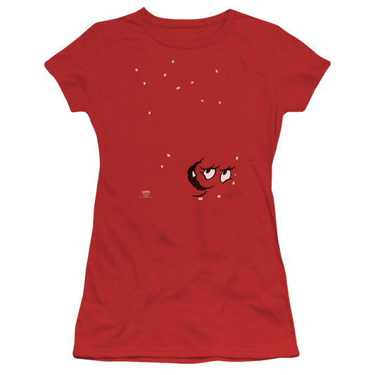 Aqua Teen Hunger Force Meatwad Junior Sheer Cap Sleeve Womens T Shirt Red