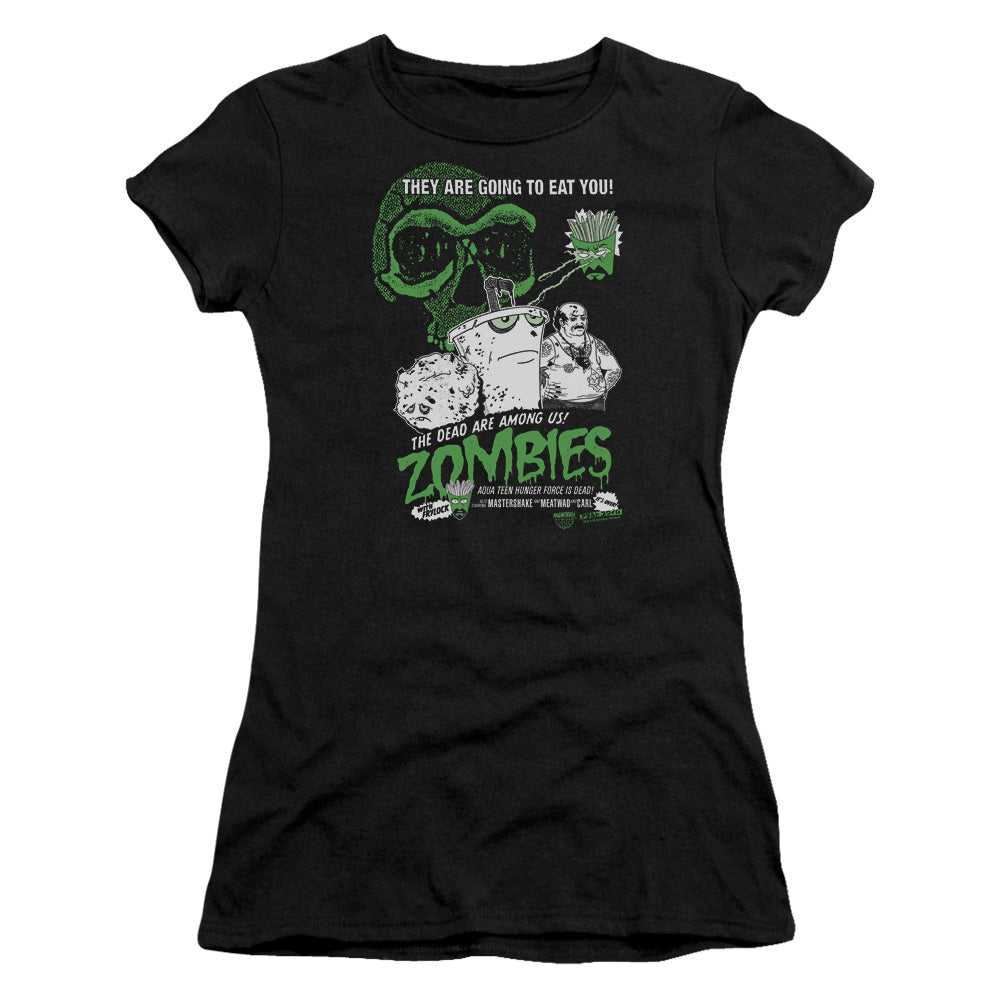 Aqua Teen Hunger Force Zombies Junior Sheer Cap Sleeve Womens T Shirt Black