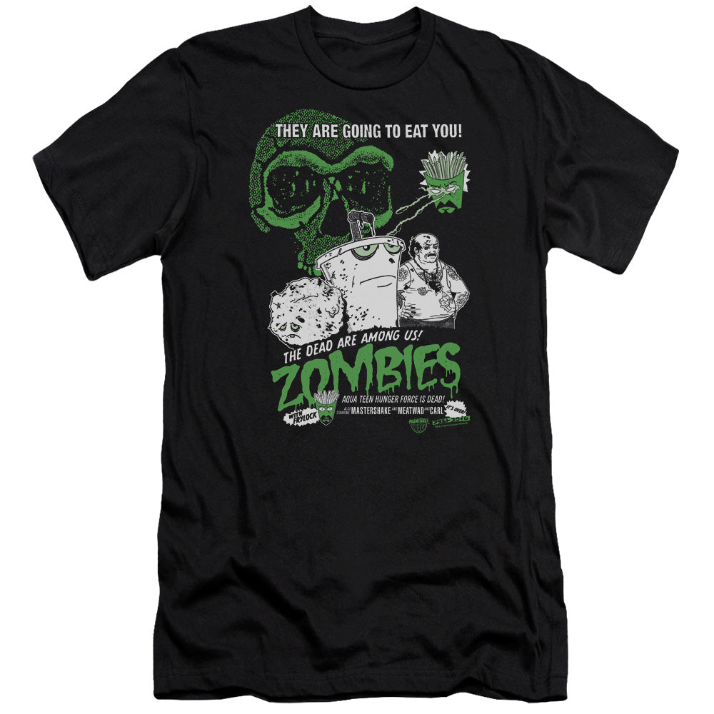 Aqua Teen Hunger Force Zombies Slim Fit Mens T Shirt Black