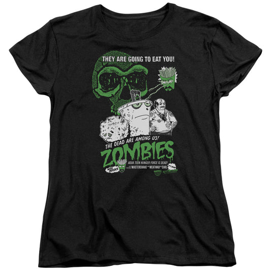 Aqua Teen Hunger Force Zombies Womens T Shirt Black