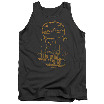 Squidbillies Outlawed Mens Tank Top Shirt Charcoal