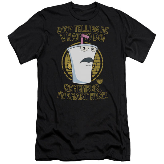 Aqua Teen Hunger Force Stop Premium Bella Canvas Slim Fit Mens T Shirt Black