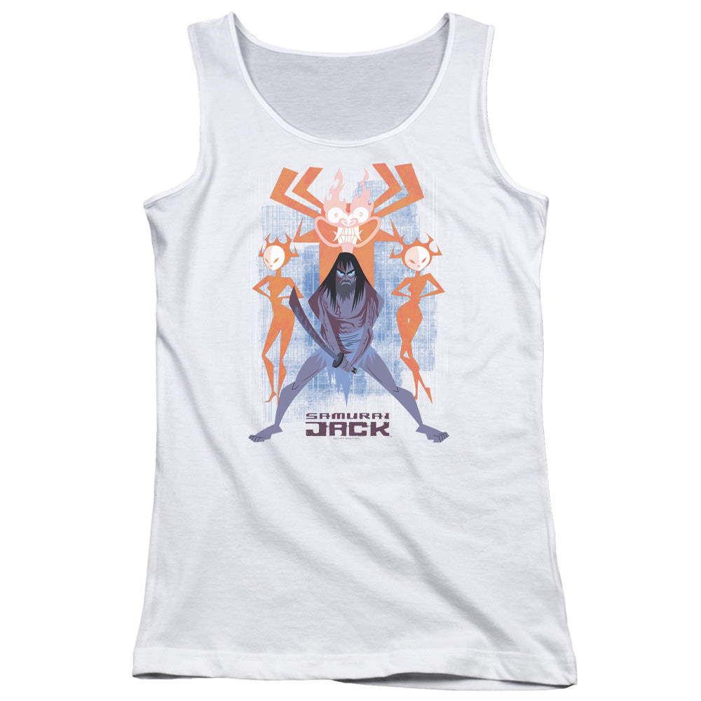 Samurai Jack Jack Vs Evil Womens Tank Top Shirt White