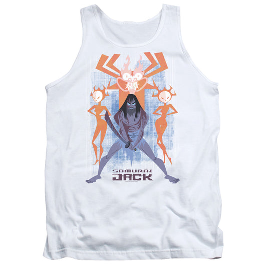 Samurai Jack Jack Vs Evil Mens Tank Top Shirt White