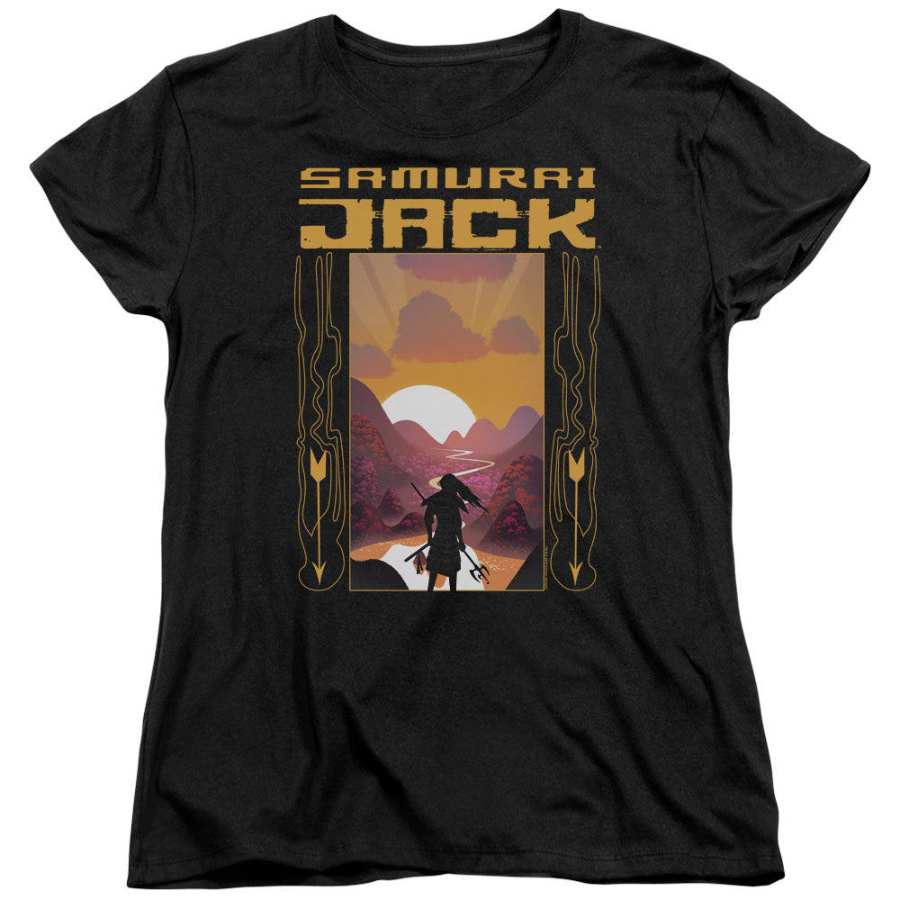 Samurai Jack Sunrise Womens T Shirt Black