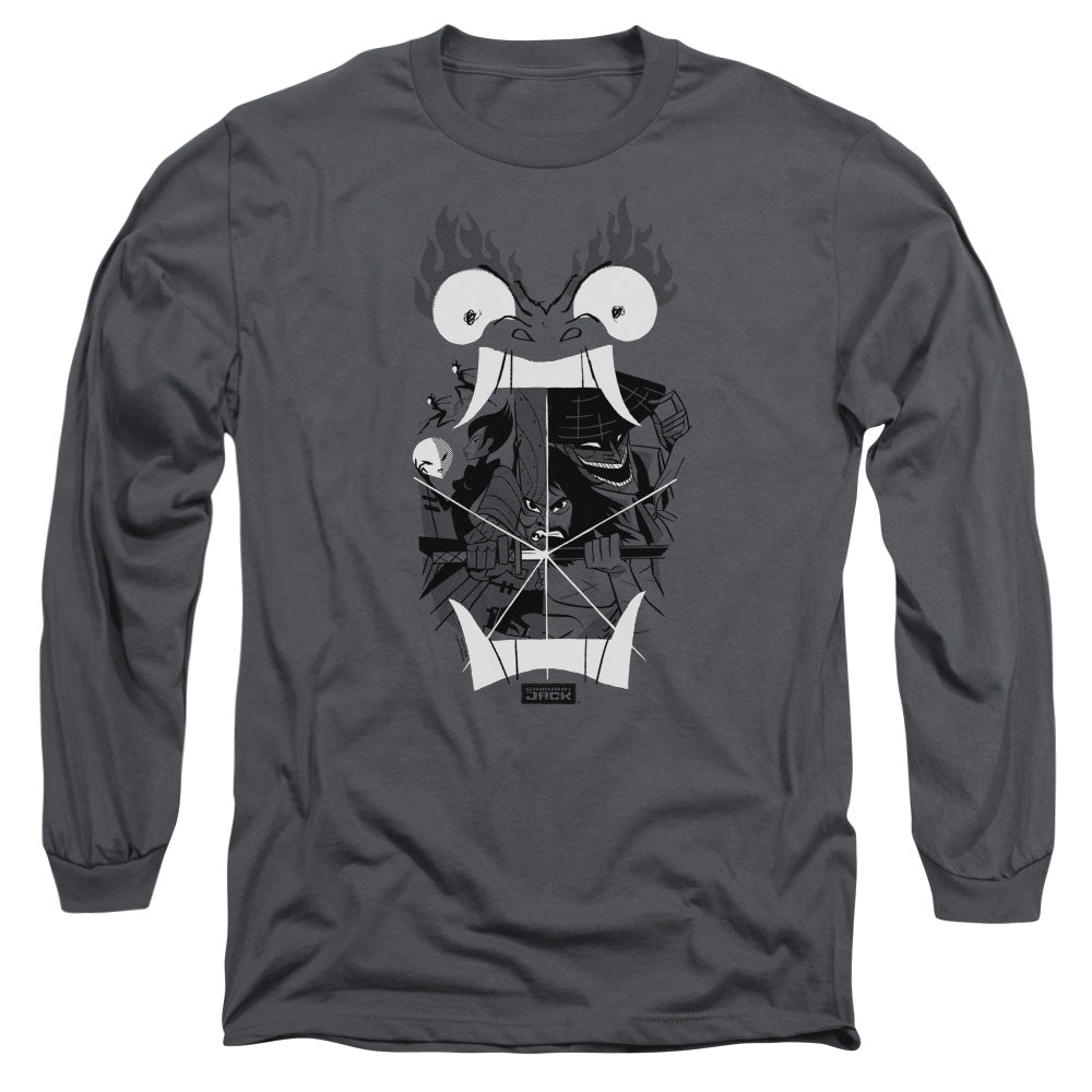 Samurai Jack Divisive Mens Long Sleeve Shirt Charcoal