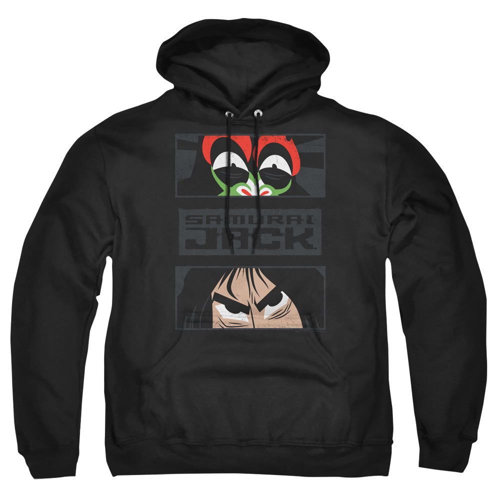 Samurai Jack Stare Down Mens Hoodie Black Officially Licensed