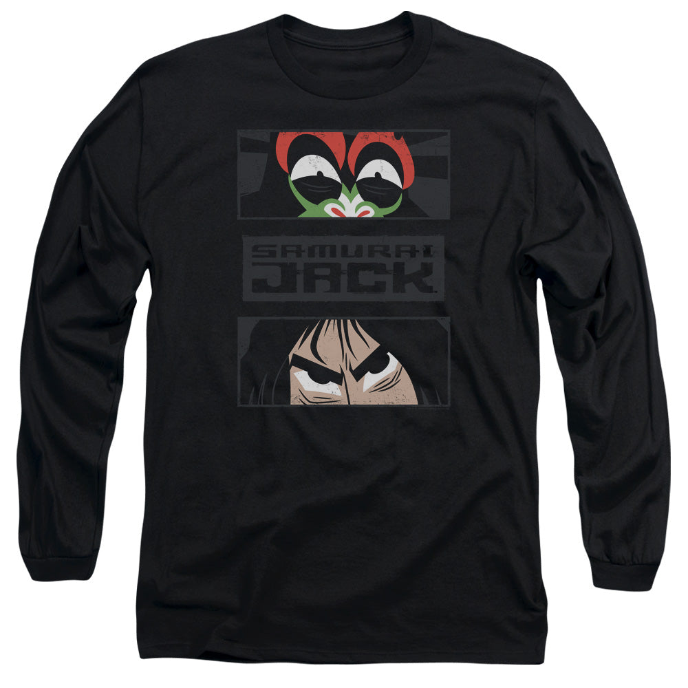 Samurai Jack Stare Down Mens Long Sleeve Shirt Black