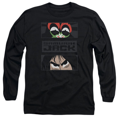 Samurai Jack Stare Down Mens Long Sleeve Shirt Black