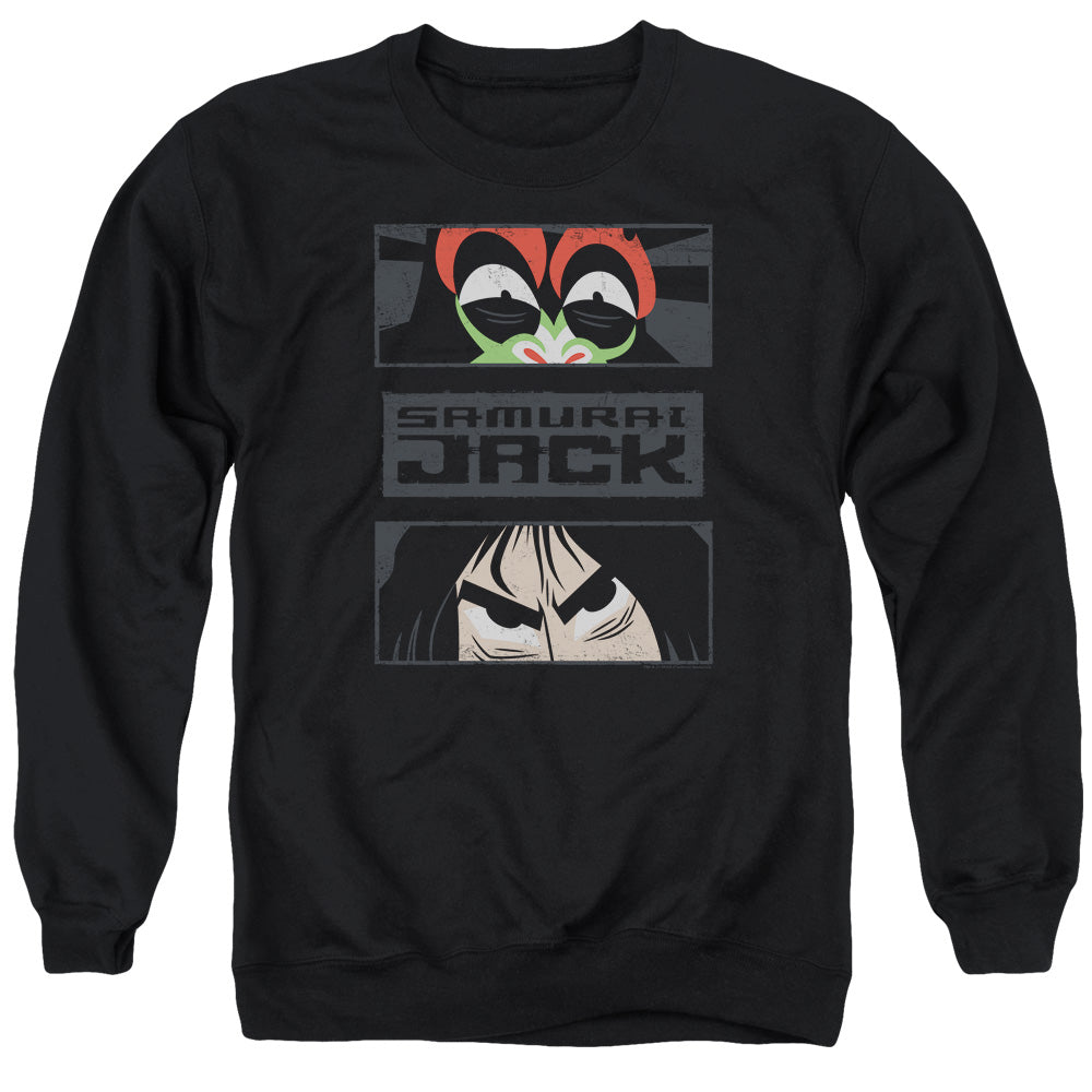 Samurai Jack Stare Down Mens Crewneck Sweatshirt Black