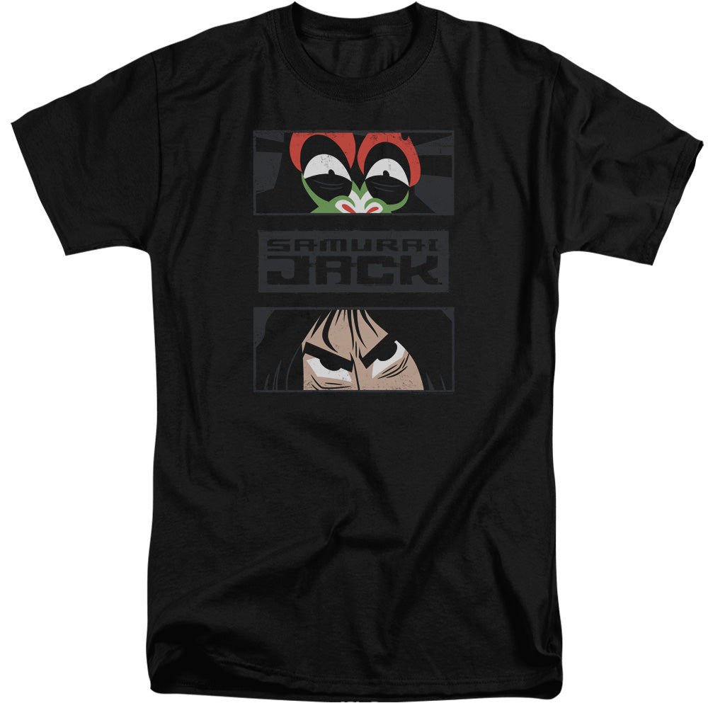Samurai Jack Stare Down Mens Tall T Shirt Black