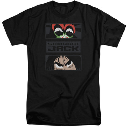 Samurai Jack Stare Down Mens Tall T Shirt Black