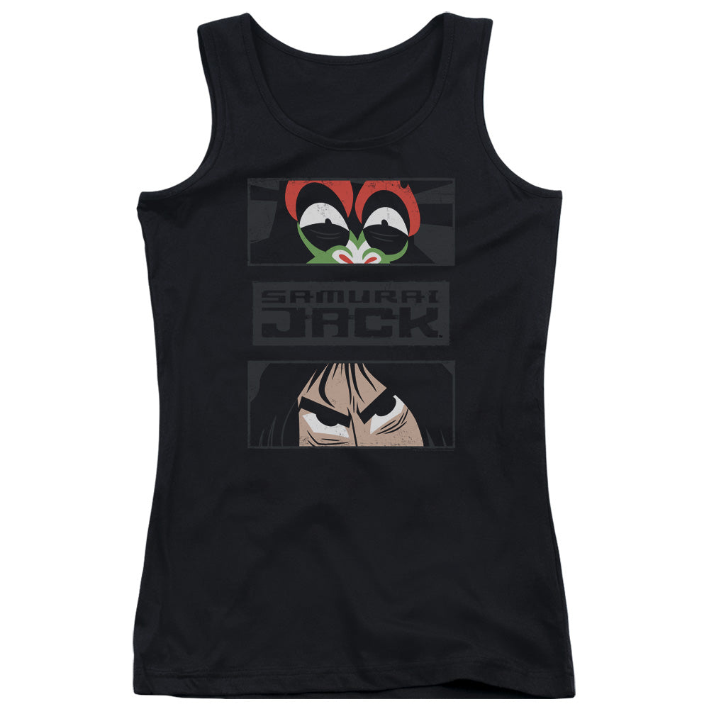 Samurai Jack Stare Down Womens Tank Top Shirt Black