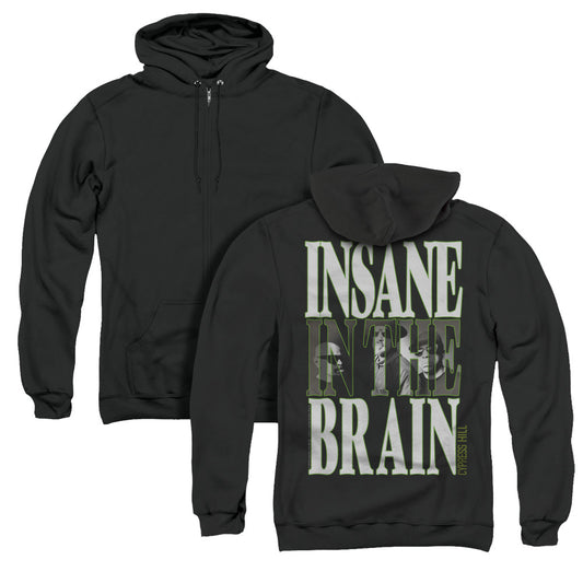 Cypress Hill Insane in the Brain Back Print Zipper Mens Hoodie Black