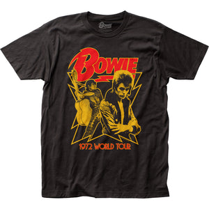 David Bowie 1972 World Tour Mens T Shirt Black