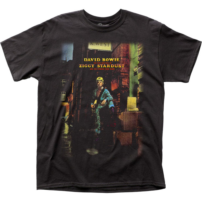 David Bowie Ziggy Plays Guitar Mens T Shirt Black