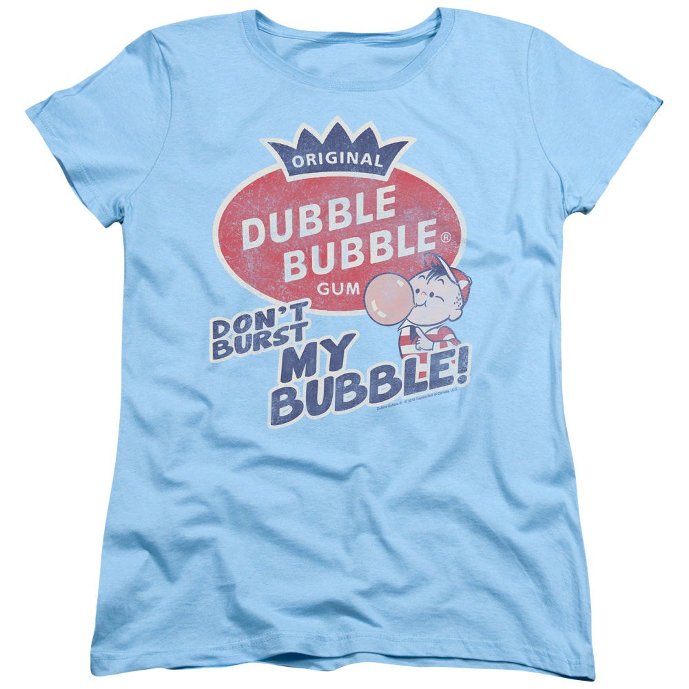 Dubble Bubble Burst Bubble Womens T Shirt Light Blue