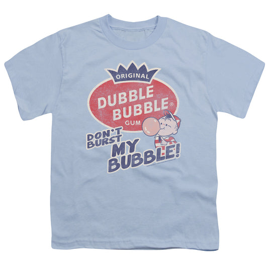 Dubble Bubble Burst Bubble Kids Youth T Shirt Light Blue