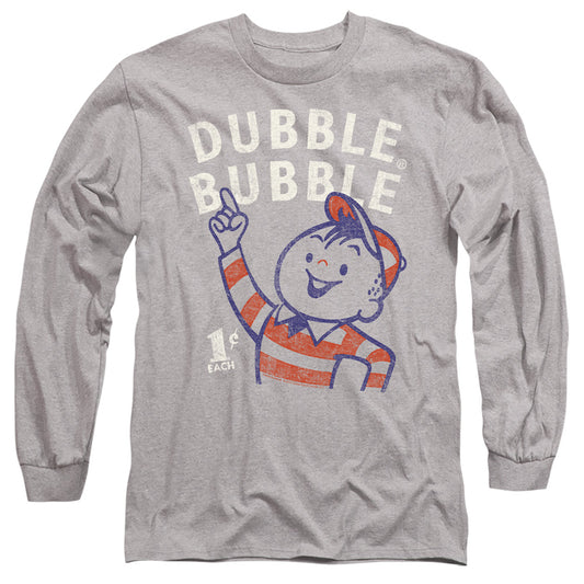 Dubble Bubble Pointing Mens Long Sleeve Shirt Athletic Heather