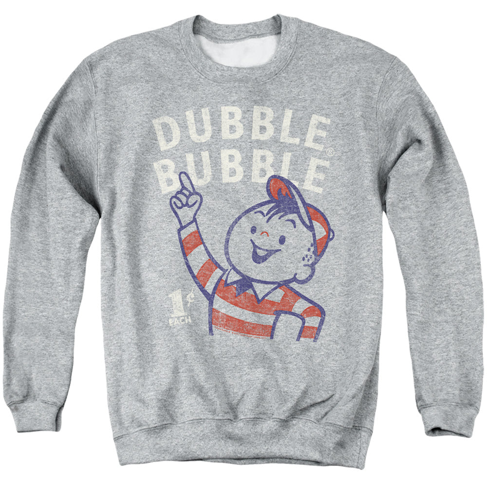 Dubble Bubble Pointing Mens Crewneck Sweatshirt Athletic Heather