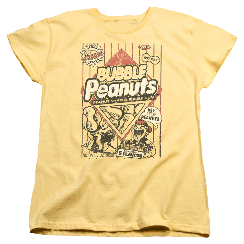 Dubble Bubble Bubble Peanuts Womens T Shirt Banana