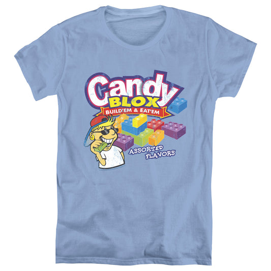 Dubble Bubble Candy Blox Womens T Shirt Carolina Blue