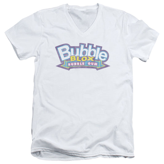 Dubble Bubble Bubble Blox Mens Slim Fit V Neck T Shirt White