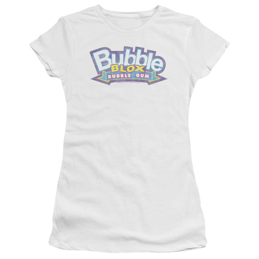 Dubble Bubble Bubble Blox Junior Sheer Cap Sleeve Womens T Shirt White