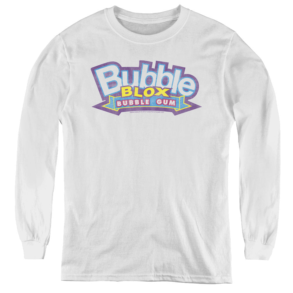 Dubble Bubble Bubble Blox Long Sleeve Kids Youth T Shirt White