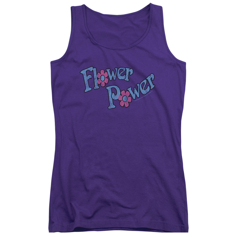 Dubble Bubble Flower Power Womens Tank Top Shirt Purple