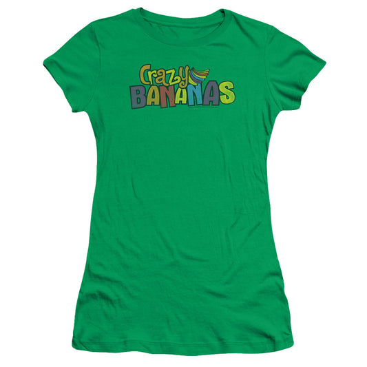 Dubble Bubble Crazy Bananas Junior Sheer Cap Sleeve Womens T Shirt Kelly Green