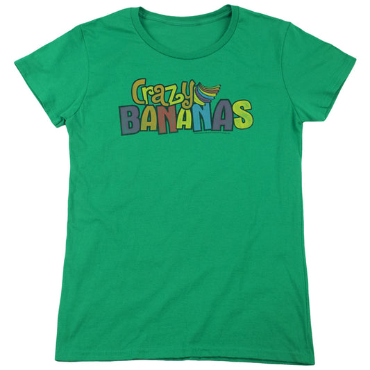 Dubble Bubble Crazy Bananas Womens T Shirt Kelly Green