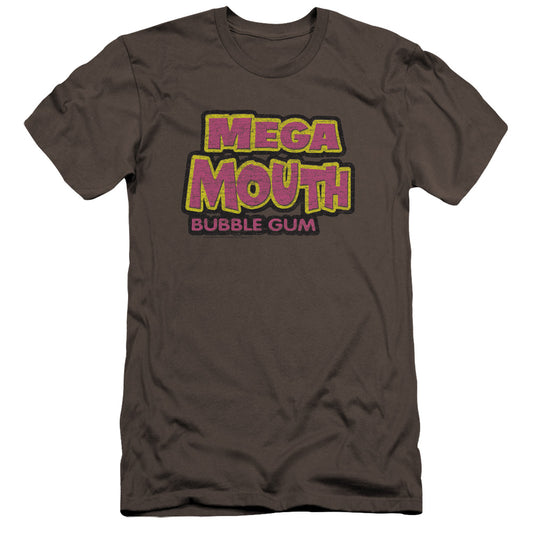 Dubble Bubble Mega Mouth Premium Bella Canvas Slim Fit Mens T Shirt Charcoal