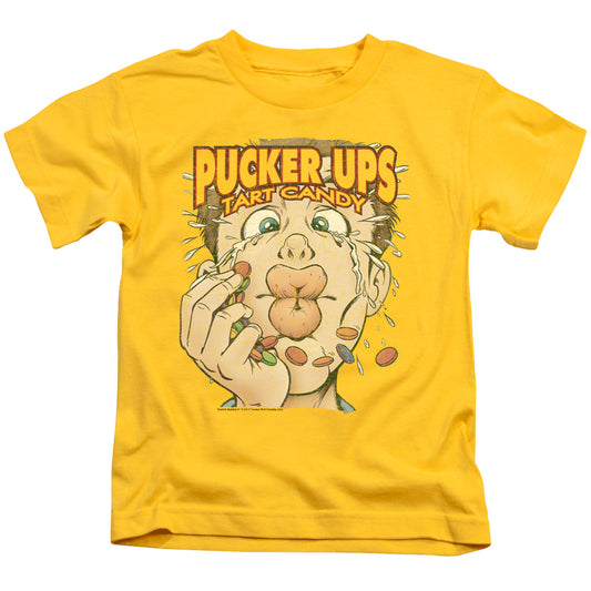 Dubble Bubble Pucker Ups Juvenile Kids Youth T Shirt Yellow (7) Officially Licensed