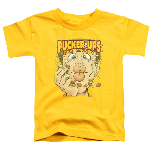 Dubble Bubble Pucker Ups Toddler Kids Youth T Shirt Yellow Officially Licensed