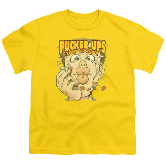 Dubble Bubble Pucker Ups Kids Youth T Shirt Yellow Officially Licensed