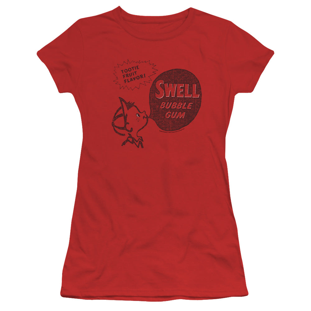 Dubble Bubble Swell Gum Junior Sheer Cap Sleeve Womens T Shirt Red