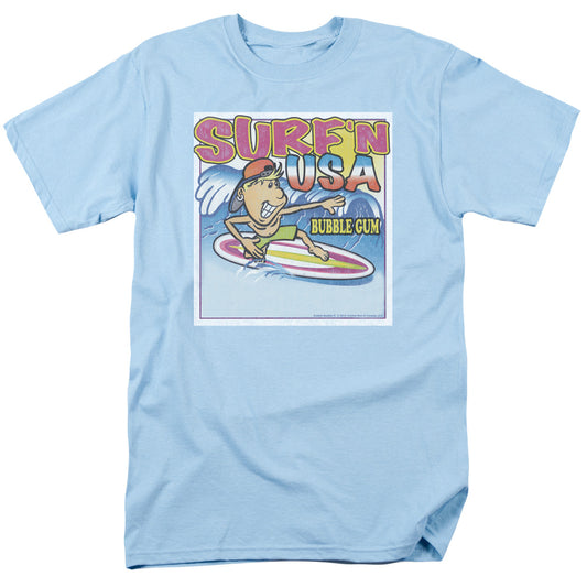 Dubble Bubble Surfn Usa Gum Mens T Shirt Light Blue