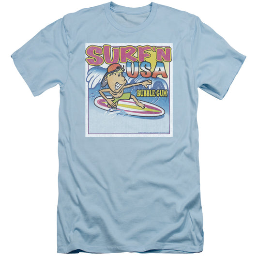 Dubble Bubble Surfn Usa Gum Slim Fit Mens T Shirt Light Blue