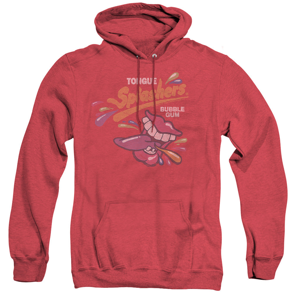 Dubble Bubble Distress Logo Heather Mens Hoodie Red