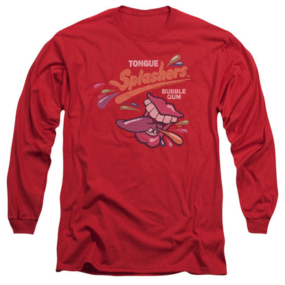 Dubble Bubble Distress Logo Mens Long Sleeve Shirt Red