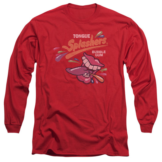 Dubble Bubble Distress Logo Mens Long Sleeve Shirt Red