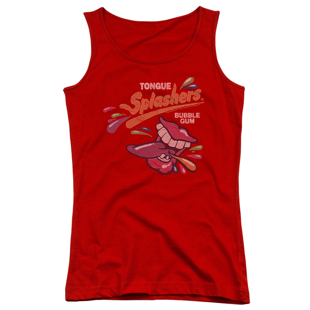 Dubble Bubble Distress Logo Womens Tank Top Shirt Red